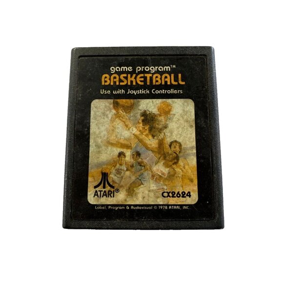Vintage 1978 Atari 2600 CX2624 Basketball Video Game VTG AUTHENTIC - Picture 1 of 1